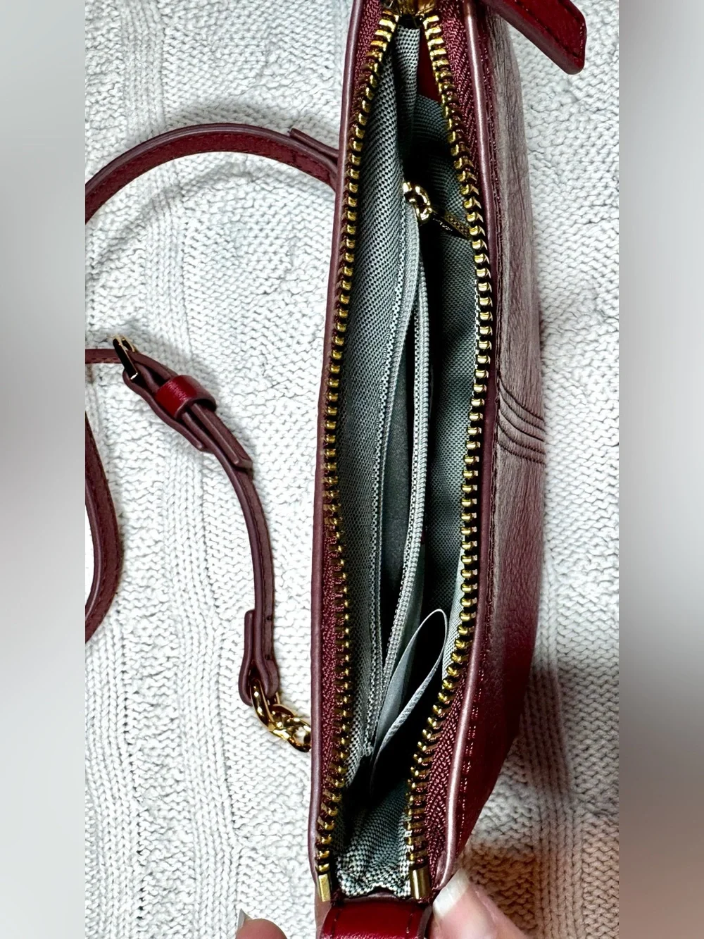 Fossil Jolie Leather Mini Crossbody Bag - Burgundy